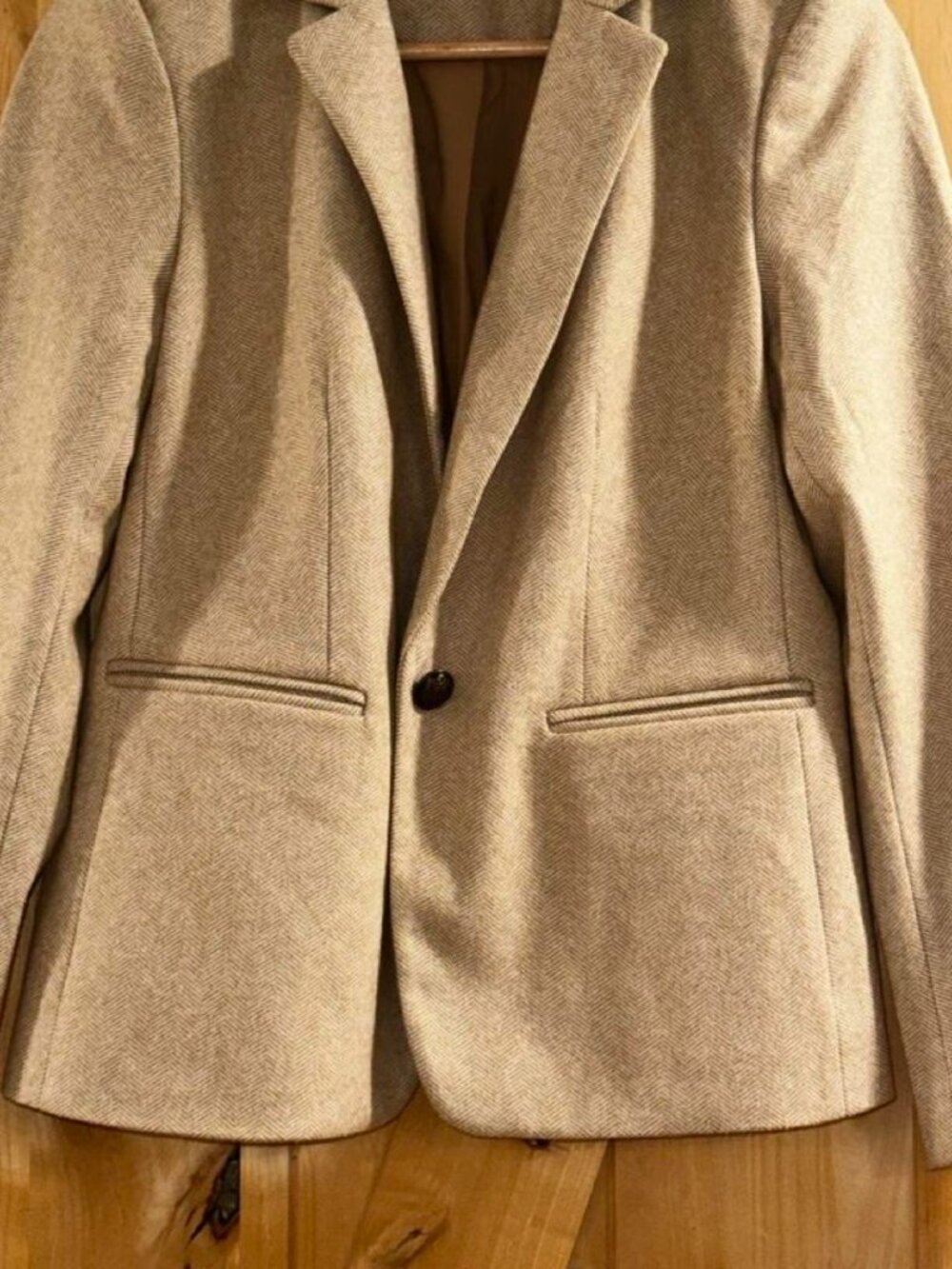 LOFT Women's Tan and Cream Jacket